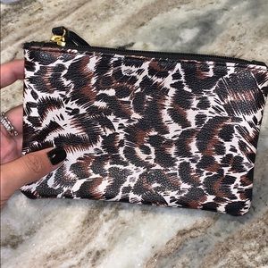 cute cheetah makeup pouch